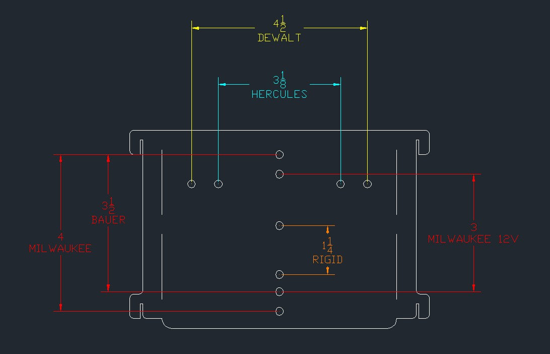 Icon & US General - Single Charger Mount Universal - Bauer, Dewalt, Hercules, Makita, Milwaukee, Ridgid