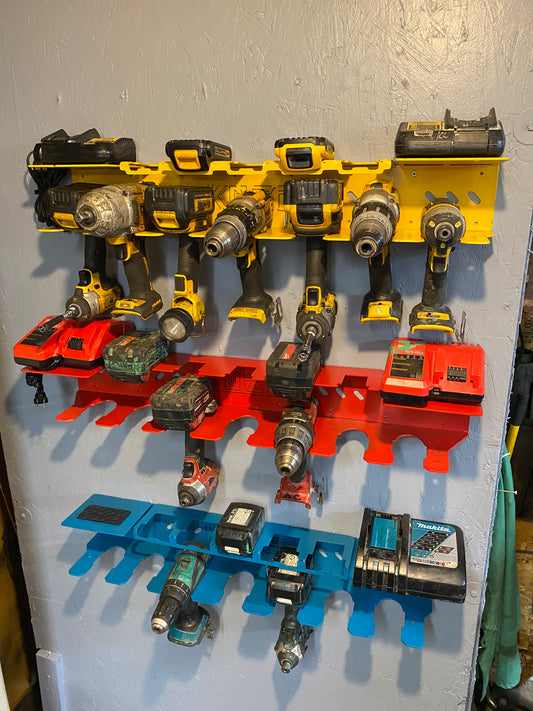 Dual Charging Station, wall mounted, for Dewalt, Bauer, Hercules, Milwaukee or Makita