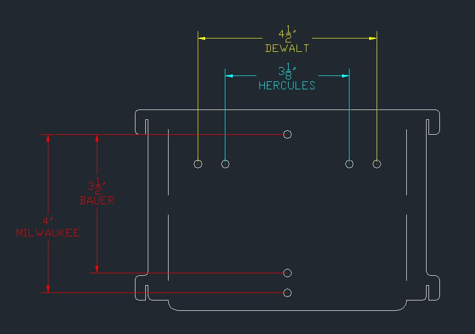 Snap On - Single Charger Mount Universal - Bauer, Dewalt, Hercules, Makita, Milwaukee
