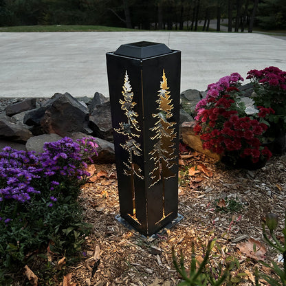 Pine Trees Solar Pillars 4 Sided