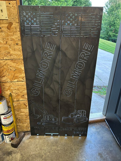 Dirt Life Excavator & Bull Dozer with your name Welded Smudge Pot