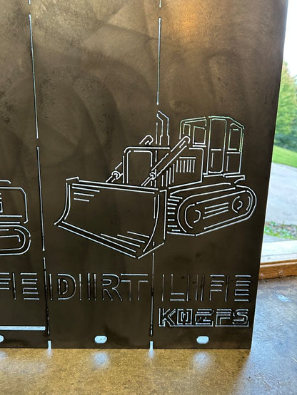 Dirt Life Excavator & Bull Dozer with your name Welded Smudge Pot