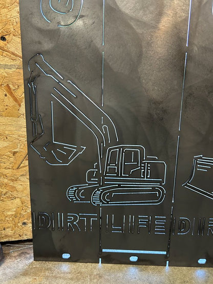 Dirt Life Excavator & Bull Dozer with your name Welded Smudge Pot