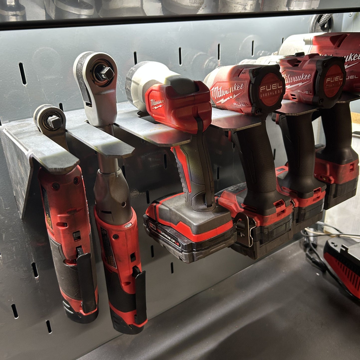 Tool Mount with 2 ratchet slots works with all cordless tool brands - Harbor Freight Icon & US General (Copy)